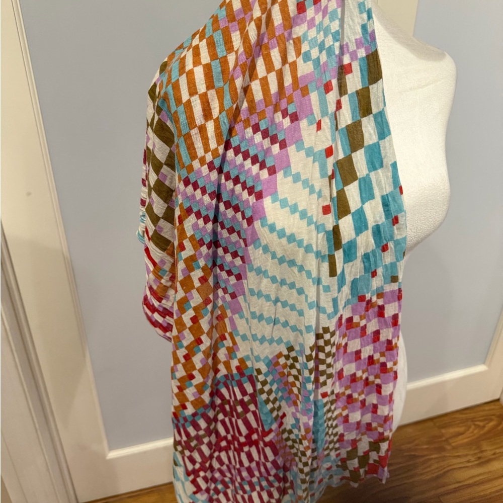 Colorful Geometric Pattern Scarf - Picture 4 of 4